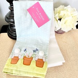 NWT SET OF 2 BUNNY TAIL Hand Towels